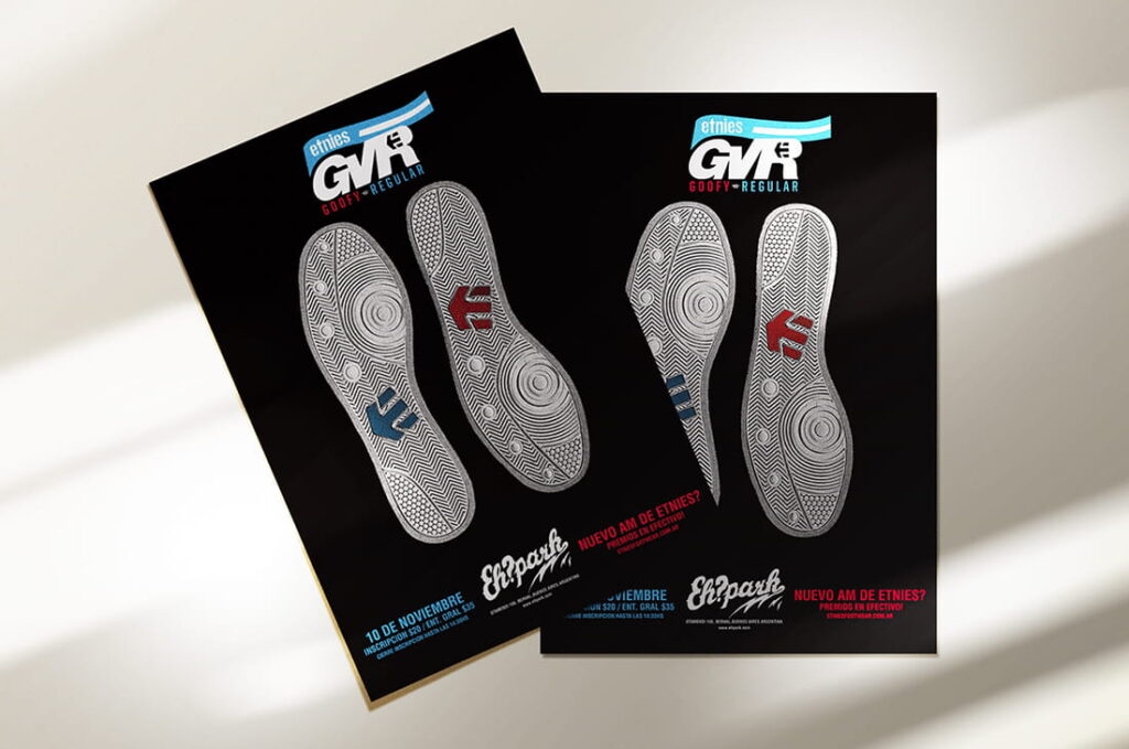 Flyer para el Evento de Etnies Footwear Goofy vs Regular